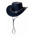 Leather hat Concho