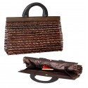 Dames handtas. Handgemaakte handtas van bamboo en hout. Stijlvol, lichtgwicht en compact. 35 x 21 x 12cm