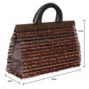 Dames handtas. Handgemaakte handtas van bamboo en hout. Stijlvol, lichtgwicht en compact. 35 x 21 x 12cm